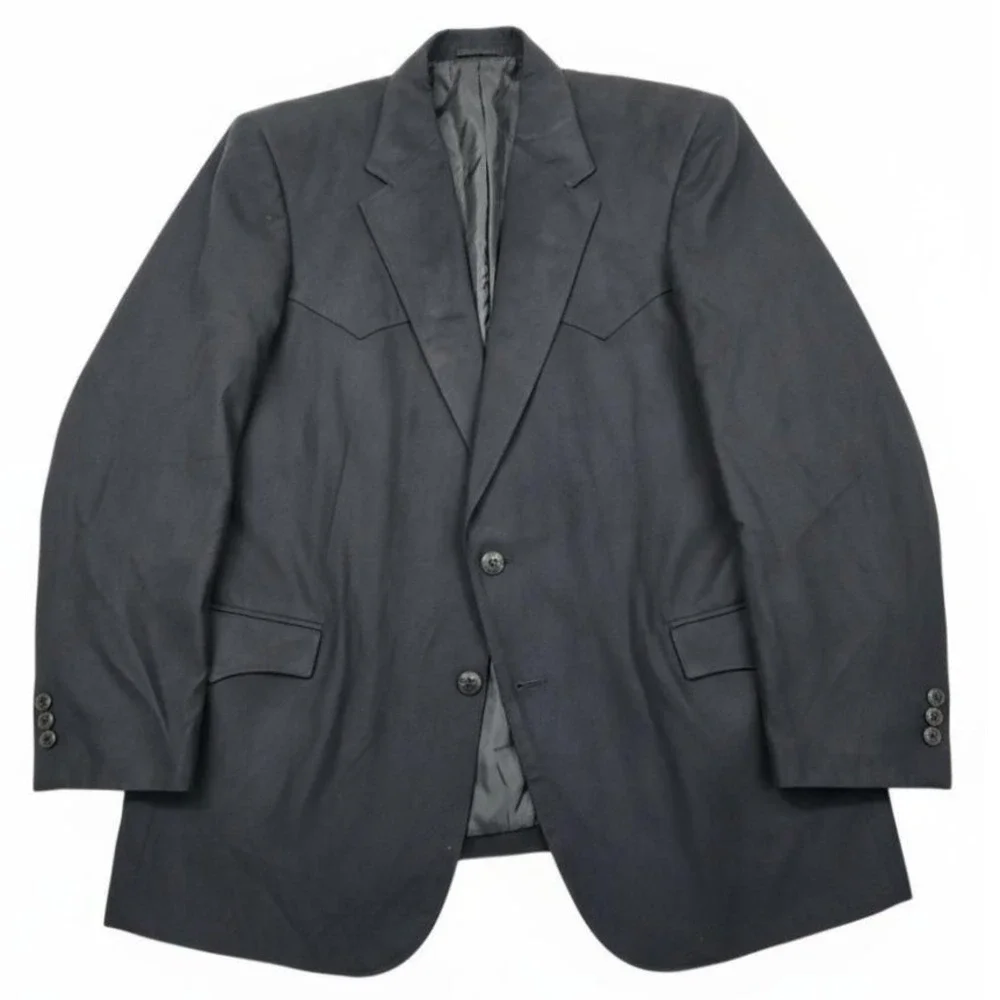 Circle S Western Faux Suede Blazer Mens 48R Black‎ Sport Coat Jacket Dallas